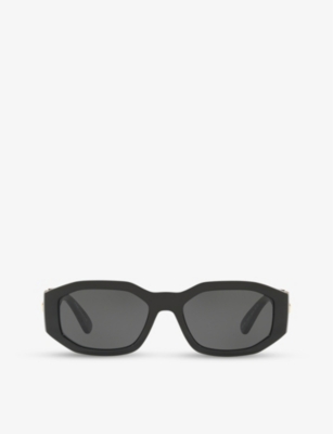 Versace Womens Black Ve4361 Rectangle Frame Acetate Sunglasses