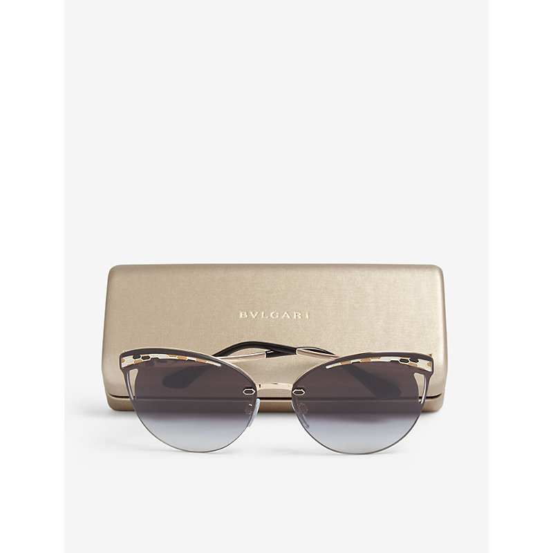 Shop Bvlgari Bv6110 Cat-eye Sunglasses In Gold