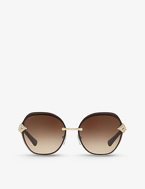 BVLGARI: BV6111B round-frame sunglasses
