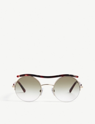 Shop Giorgio Armani Women's Rose Gold Ar6082 Round Sunglasses