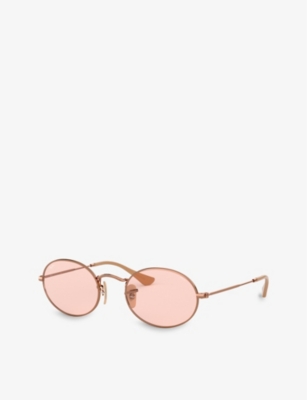 Shop Ray Ban Ray-ban Women's Brown Oval Sunglasses