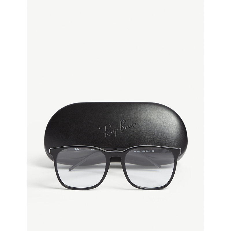 Shop Ray Ban Ray-ban Women's Black Rx5387 Square-frame Optical Glasses