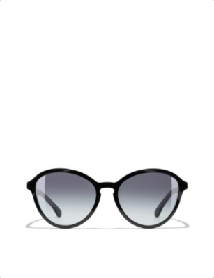 Chanel Round Tinted Sunglasses - Black Sunglasses, Accessories