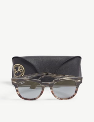 Shop Ray Ban Ray-ban Womens Grey Gradient Brown Rb2168 Meteor Square-frame Havana Sunglasses