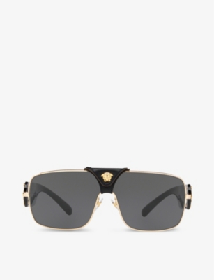 VERSACE: VE2207Q aviator-frame glass and metal sunglasses