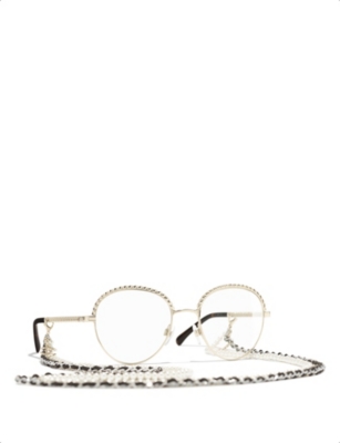 CHANEL: Pantos gold-toned metal glasses