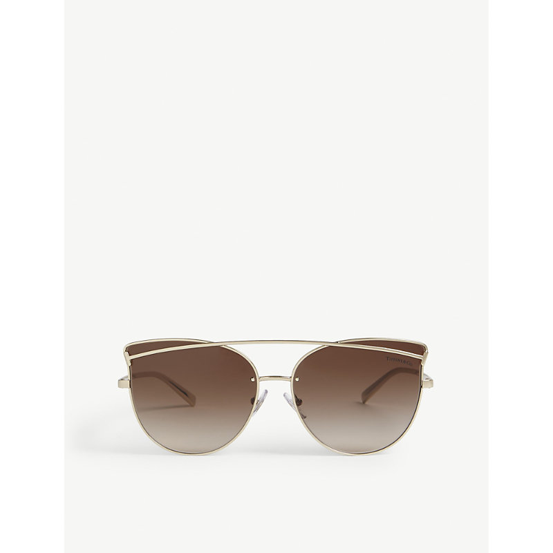 Tiffany & Co Tf3064 Cat-eye-frame Sunglasses In Gold