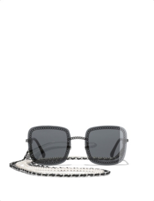 Chanel 5470Q Sunglasses Black/Grey Square Women