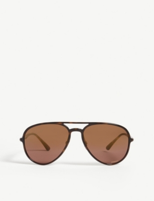 Ray Ban Rb43 Chromance Aviator Havana Sunglasses Selfridges Com