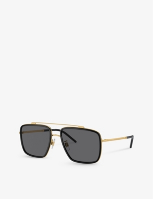 DOLCE & GABBANA: DG2220 square-frame metal sunglasses