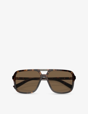 Dolce & Gabbana Womens Brown Dg4354 Square-frame Tortoiseshell Acetate Sunglasses