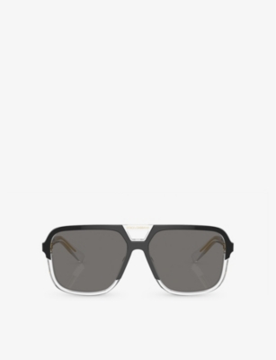 Dolce & Gabbana Dg4354 Square-frame Acetate Sunglasses In Black