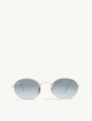 RAY-BAN: RB3547 metal oval-frame sunglasses