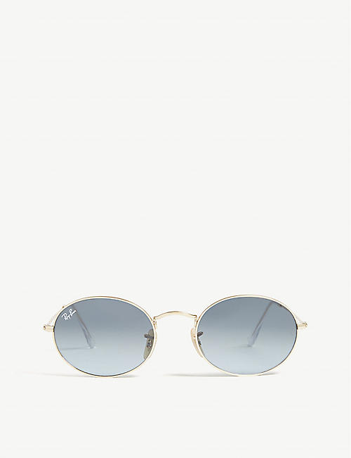 RAY-BAN: RB3547 metal oval-frame sunglasses