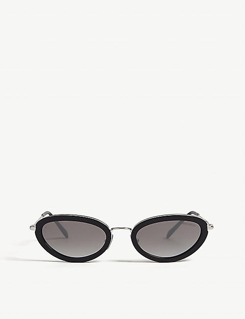 MIU MIU: Délice tortoiseshell oval-frame sunglasses
