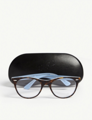 Shop Ray Ban Ray-ban Mens Brown Rb2185 Square-frame Havana Glasses
