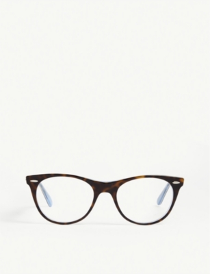 Ray Ban Rb2185 Square-frame Havana Glasses In Brown