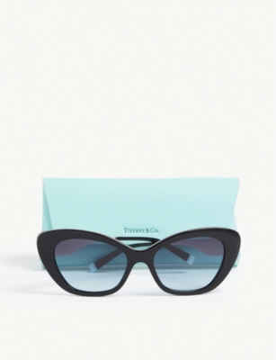 Shop Tiffany & Co Womens Black Tf4158 Cat-eye Sunglasses
