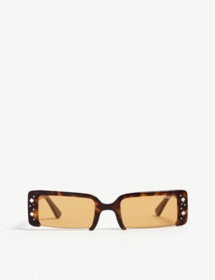 VOGUE: Soho crystal-embellished rectangle-frame sunglasses