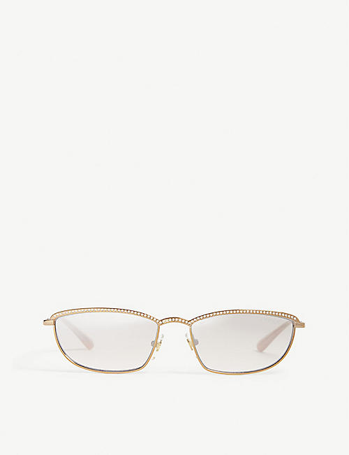 VOGUE: Gigi Hadid Taura rectangle-frame sunglasses