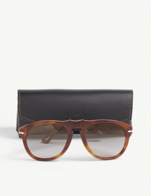 Persol Po0649 Terra Di Siena Aviator Havana Sunglasses In Brown