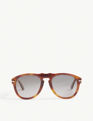 Persol Po0649 Terra Di Siena Aviator Havana Sunglasses In Brown