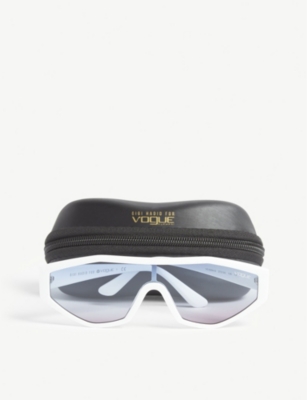 Shop Vogue Womens White Gigi Hadid Highline Irregular-frame Acetate Sunglasses