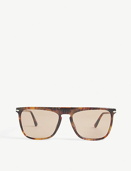 PERSOL: PO3225 square-frame Havana sunglasses