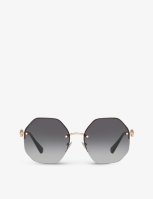 BVLGARI: BV6122B irregular-frame metal and acetate sunglasses