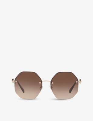 BVLGARI: BV6122B irregular-frame metal and acetate sunglasses