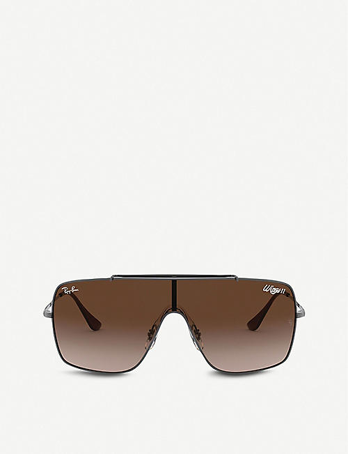 RAY-BAN: Wings II RB3597 metal square-frame sunglasses
