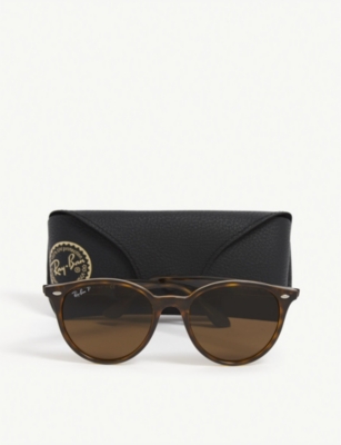 Ray Ban Rb4305 Sunglasses Striped Red Havana Frame Brown Lenses 53-19 In Havana
