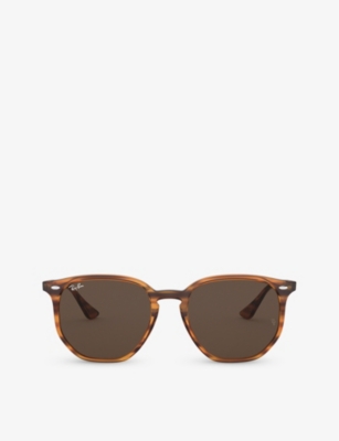 RAY-BAN: RB4306 round-frame tortoiseshell acetate sunglasses