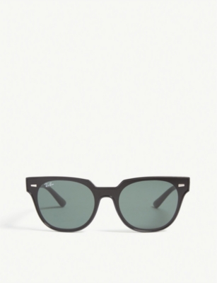 Ray Ban Meteor 50mm Polarized Wayfarer Sunglasses Black Blue Mirror Modesens