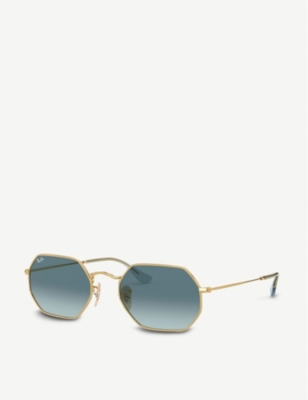 Ray Ban Ray-ban Womens Gold Rb3556 Metal And Glass Octagonal-frame Sunglasses In Gold
