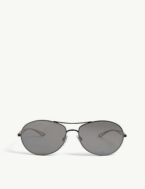 GIORGIO ARMANI: AR6099 alloy and glass aviator sunglasses