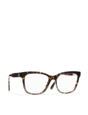 Pre-owned Chanel Womens Brown Square Eyeglasses