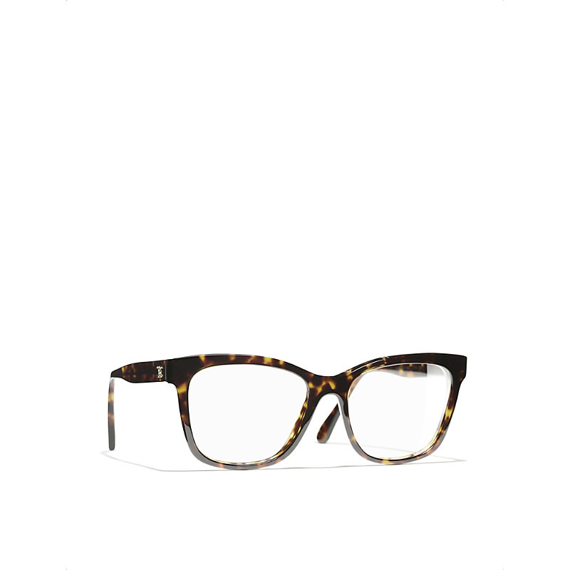 Pre-owned Chanel Womens Brown Square Eyeglasses