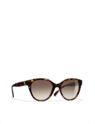 Pre-owned Chanel Womens Brown Butterfly Sunglasses