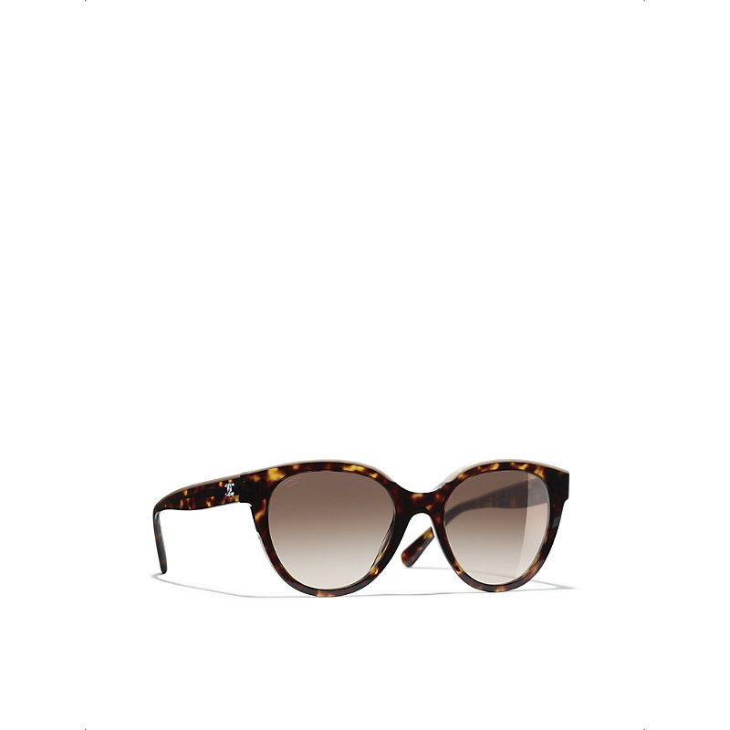Pre-owned Chanel Womens Brown Butterfly Sunglasses