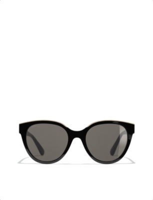 Pre-owned Chanel Ch5414 Black Sunglasses