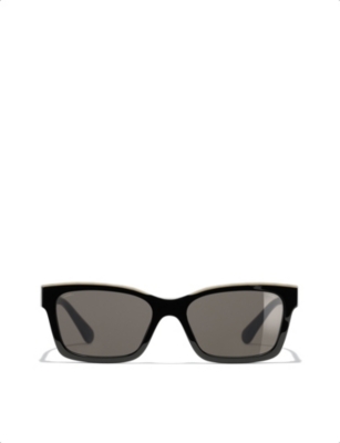 Pre-owned Chanel Womens Black Square Sunglasses