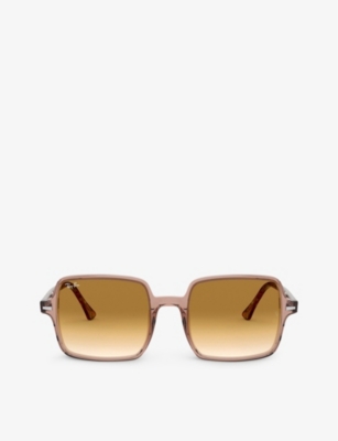 Ray Ban Womens Ray-ban Rb1973 Acetate Square-frame Sunglasses In Brown