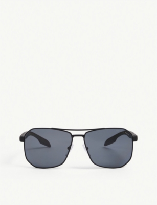 PRADA LINEA ROSSA: PS 56MS square-framed steel sunglasses