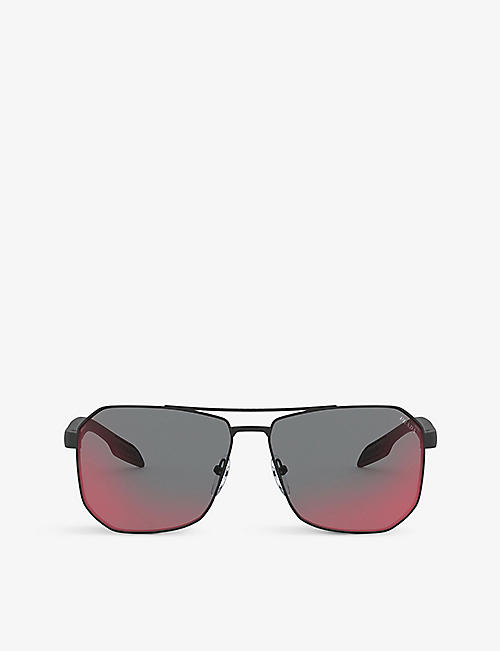 PRADA LINEA ROSSA: PS51VS octagonal pilot sunglasses