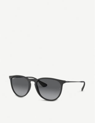 Ray Ban Rb4171 Erika Nylon Acetate Round-frame Sunglasses In Black