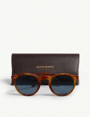 Oliver Peoples Mens Brown Gregory Peck Tortoiseshell Round-frame Sunglasses In Brown