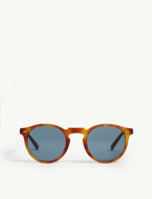 OLIVER PEOPLES: Gregory Peck tortoiseshell round-frame sunglasses