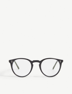 Shop Oliver Peoples Men's Black Ov5183 O'malley Phantos-frame Glasses