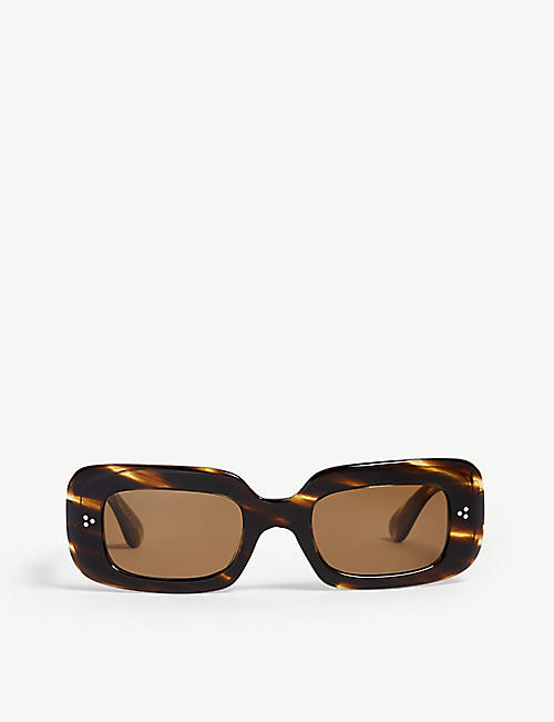 OLIVER PEOPLES: Saurine rectangle-frame sunglasses